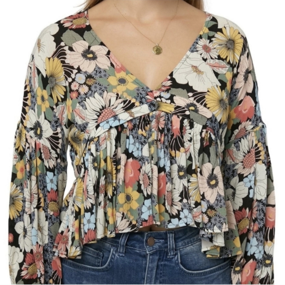 O'Neill Black and White Blouse Top - Picture 3 of 6